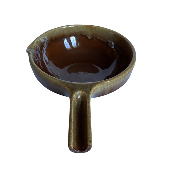 Rubel Brown Drip Glaze Handled Rustic Stoneware Pour Spout Serving Dish 2013 - Picture 8 of 10